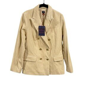 Rowing Blazers x Target Collab Corduroy Cream Doubled Breasted Blazer Size M NWT